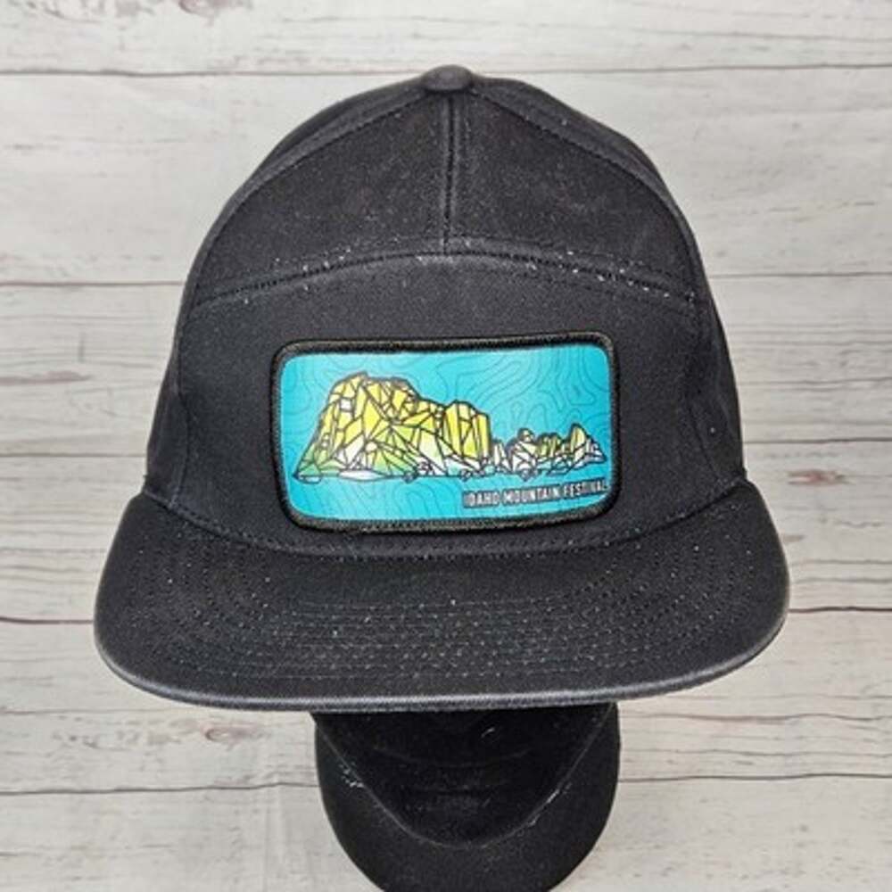 Idaho Mountain Festival Hat 5 Panel Snapback Men's Adjustable Black OSFM Cap